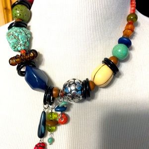 Statement necklace multicolor whimsical and charming
